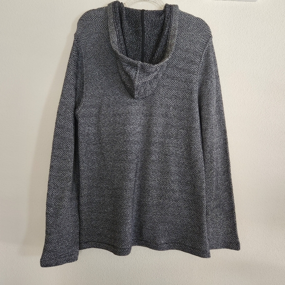 Faherty Mens Herringbone French Terry Beach Hoodie Size Medium NWT Granite - Picture 2 of 12